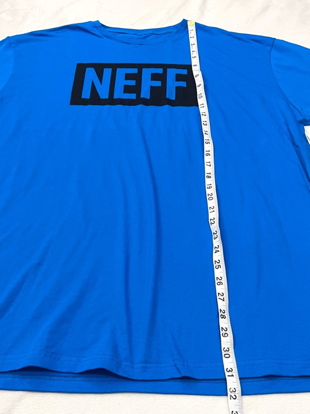 Neff Men's Graphic Logo Short Sleeve Tee in Bright Blue with Black Box T-shirt - Picture 7 of 16